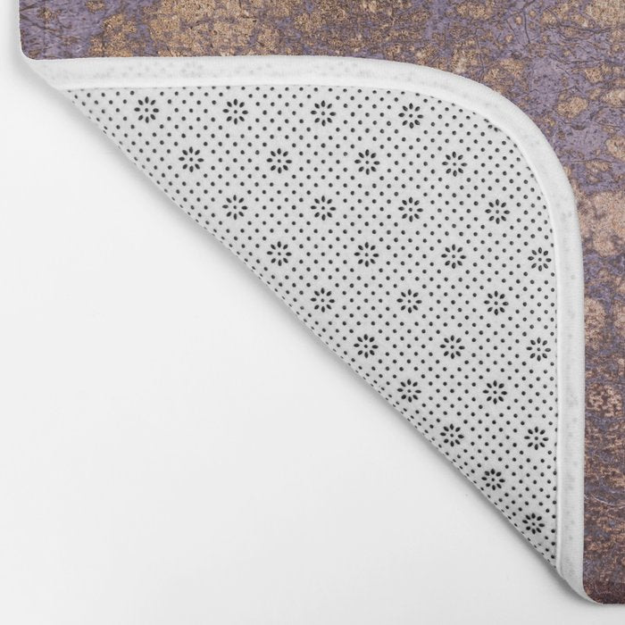 Purple and Copper Glamour Ink  Marble Texture Bath Mat Gallery Image 2