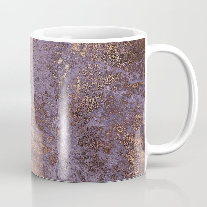 Purple and Copper Glamour Ink  Marble Texture Coffee Mug Gallery Image 1
