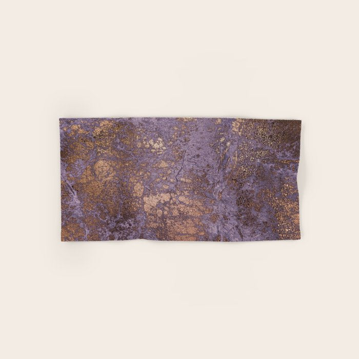 Purple and Copper Glamour Ink  Marble Texture Towels Gallery Image 1