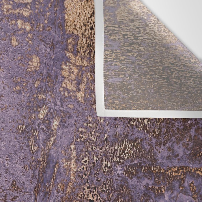 Purple and Copper Glamour Ink  Marble Texture Wall Tapestry Gallery Image 3