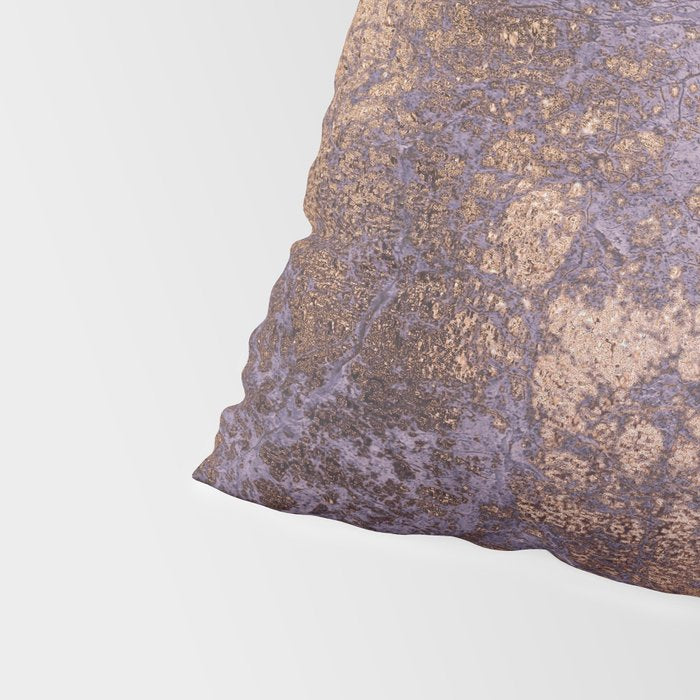 Purple and Copper Glamour Ink  Marble Texture Pillow Sham Gallery Image 4