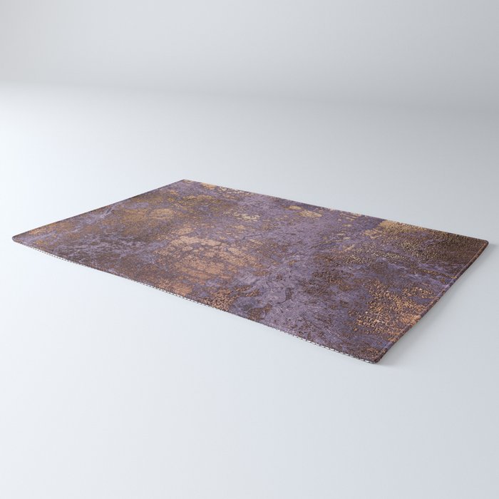 Purple and Copper Glamour Ink  Marble Texture Rug Gallery Image 3