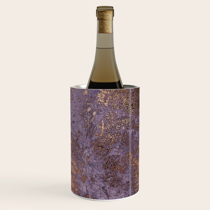 Purple and Copper Glamour Ink  Marble Texture Wine Chiller Gallery Image 3