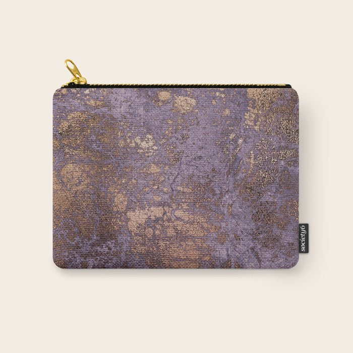 Purple and Copper Glamour Ink  Marble Texture Carry All Pouch Gallery Image 1