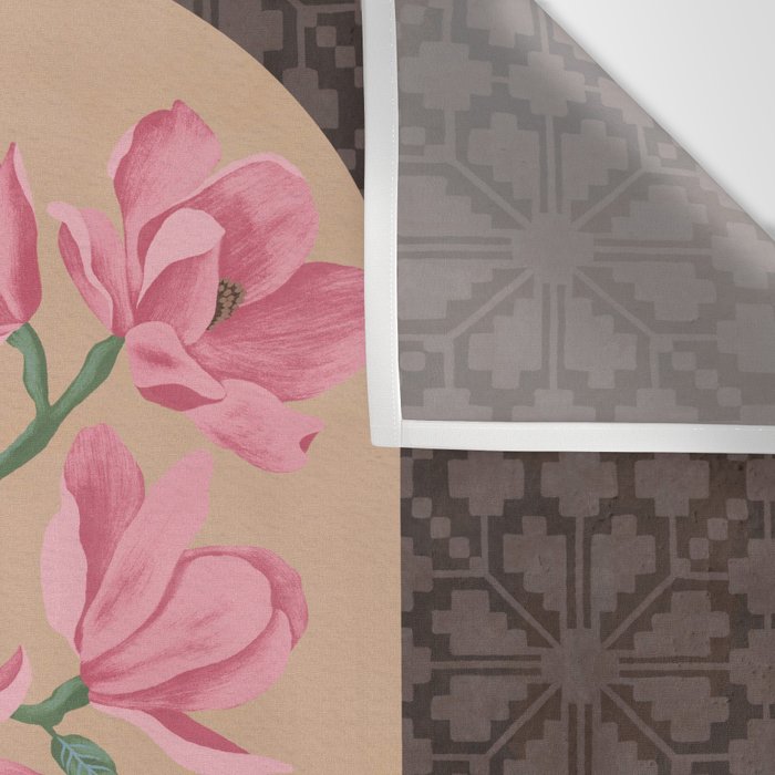 Magnolia Branch and Vintage Pattern Wall Tapestry Gallery Image 3