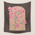 Magnolia Branch and Vintage Pattern Wall Tapestry Gallery Image 4