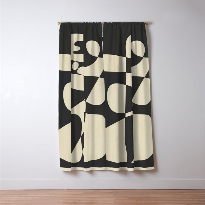 Modern Abstract Contrast - Noir Window Curtain Gallery Image 3
