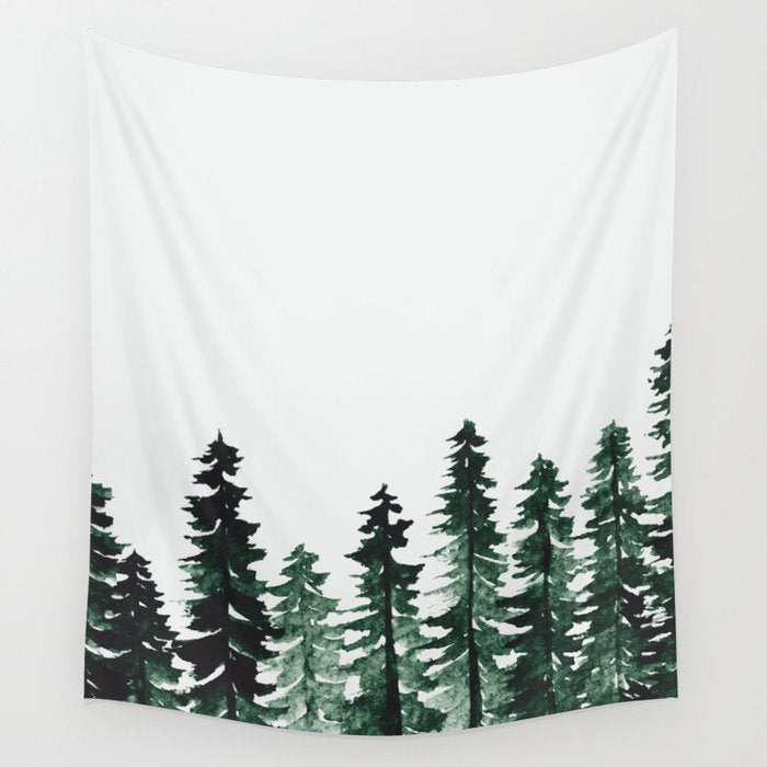 Foggy Pine Trees 2 Wall Tapestry Gallery Image 4