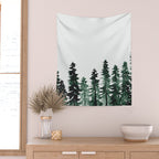 Foggy Pine Trees 2 Wall Tapestry Gallery Image 2