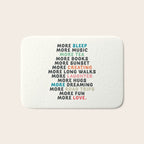 Good vibes quote, more sleep, dreaming, road trips, love, fun, happy life, lettering, laughter Bath Mat Gallery Image 1