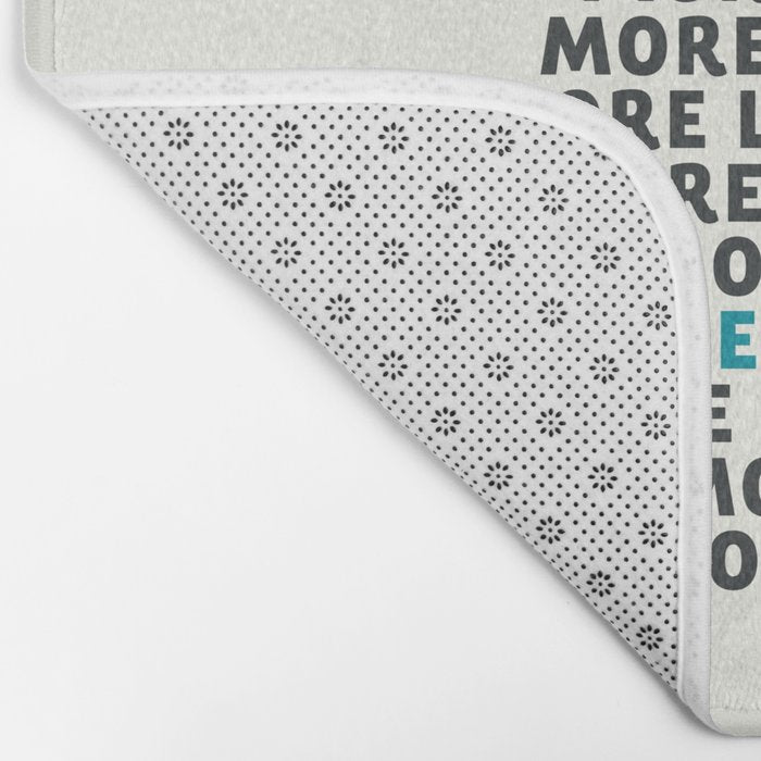 Good vibes quote, more sleep, dreaming, road trips, love, fun, happy life, lettering, laughter Bath Mat Gallery Image 2