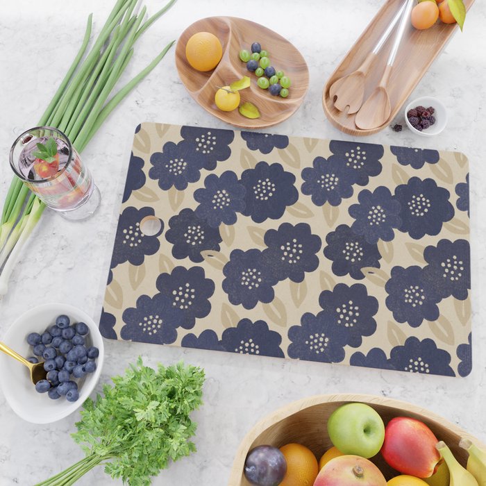 Blue Flower Pattern Cutting Board Gallery Image 2