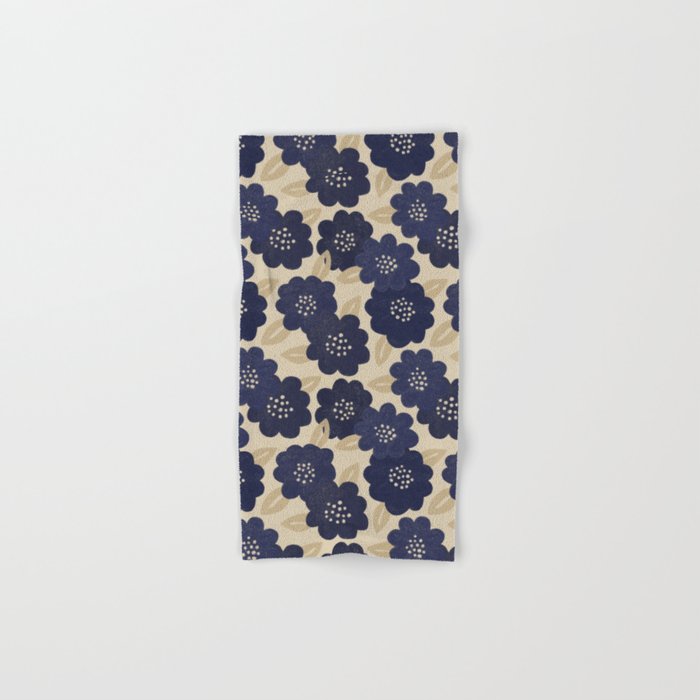 Blue Flower Pattern Bath Towel Gallery Image 1