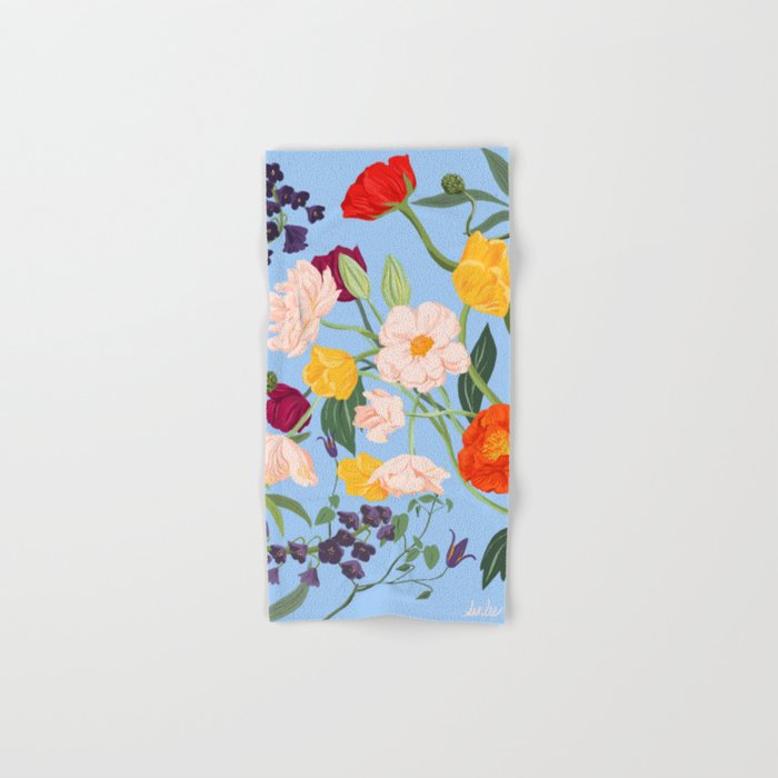 Poppy Garden Blue Bath Towel Gallery Image 1