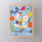 Poppy Garden Blue Mini Art Print Gallery Image 1