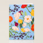 Poppy Garden Blue Stationery Card Gallery Image 2