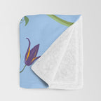 Poppy Garden Blue Throw Blanket Gallery Image 3