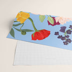 Poppy Garden Blue Wrapping Paper Gallery Image 2