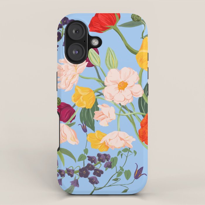 Poppy Garden Blue iPhone Case Gallery Image 1