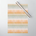 Block print geometrics stripes earthy Wrapping Paper Gallery Image 1