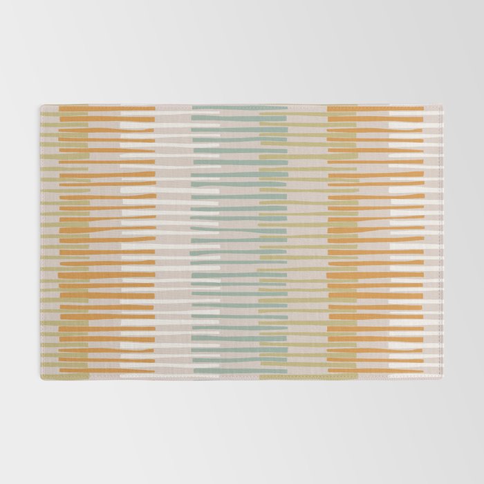 Block print geometrics stripes earthy Rug Gallery Image 2