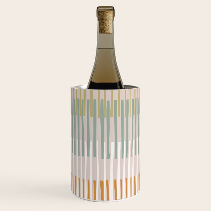 Block print geometrics stripes earthy Wine Chiller Gallery Image 2