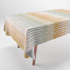 Block print geometrics stripes earthy Tablecloth Gallery Image 1