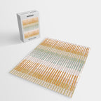 Block print geometrics stripes earthy Jigsaw Puzzle Gallery Image 2