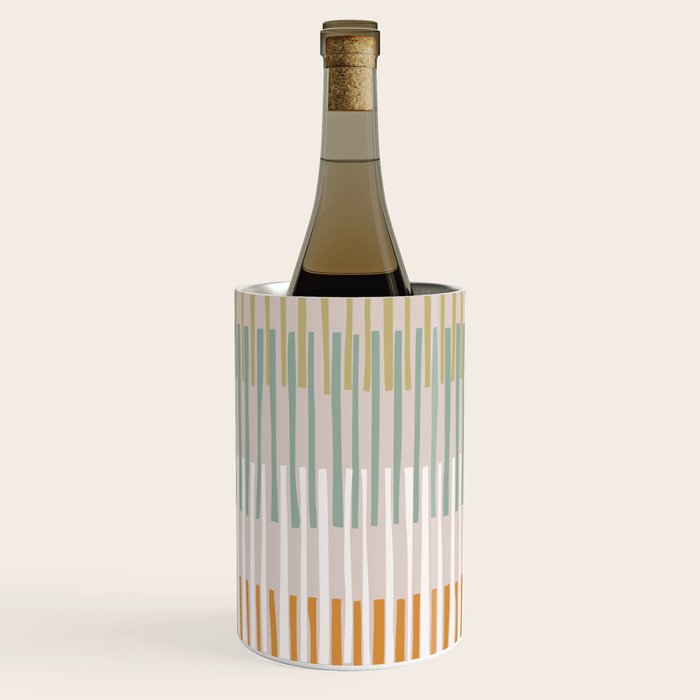 Block print geometrics stripes earthy Wine Chiller Gallery Image 1