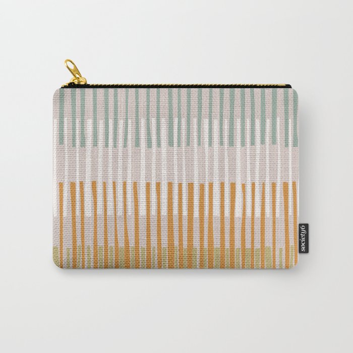 Block print geometrics stripes earthy Carry All Pouch Gallery Image 1