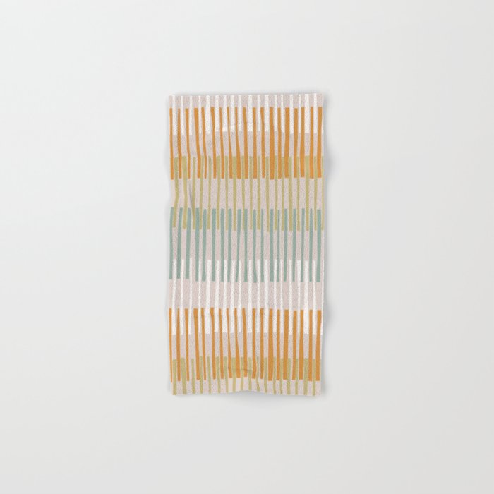 Block print geometrics stripes earthy Bath Towel Gallery Image 1