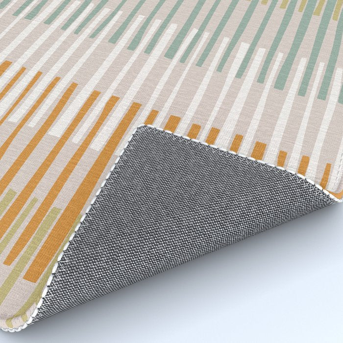 Block print geometrics stripes earthy Rug Gallery Image 4