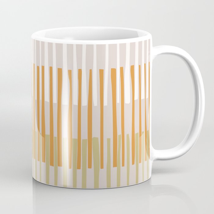 Block print geometrics stripes earthy Coffee Mug Gallery Image 1