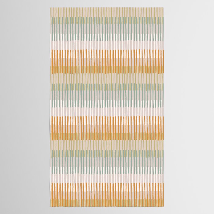 Block print geometrics stripes earthy Tablecloth Gallery Image 2