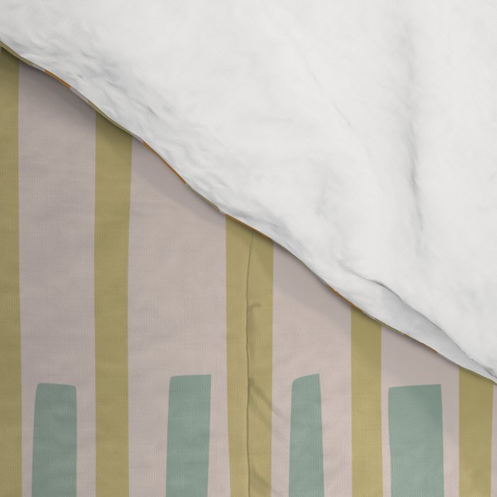 Block print geometrics stripes earthy Comforter Gallery Image 4