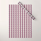 Burgundy Grid Elegance Wrapping Paper Gallery Image 1