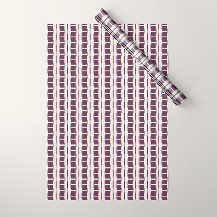 Burgundy Grid Elegance Wrapping Paper Gallery Image 1
