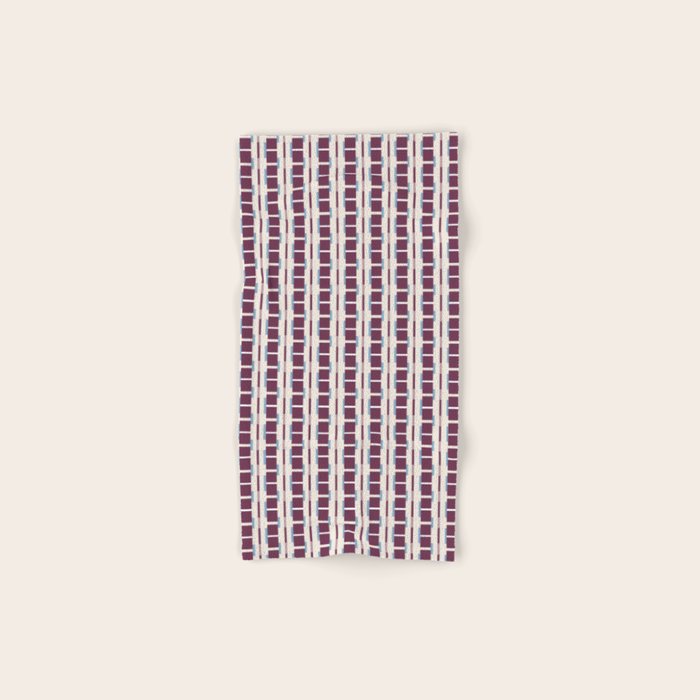 Burgundy Grid Elegance Bath Towel Gallery Image 1