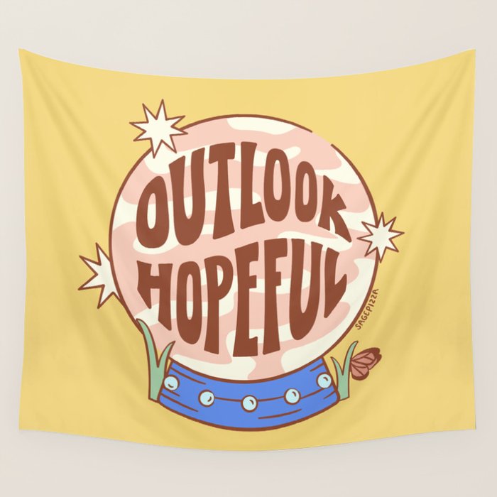 OUTLOOK HOPEFUL (IN YELLOW) Wall Tapestry Gallery Image 4