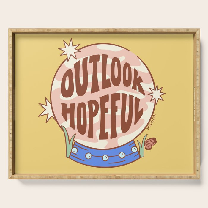 OUTLOOK HOPEFUL (IN YELLOW) Serving Tray Gallery Image 1