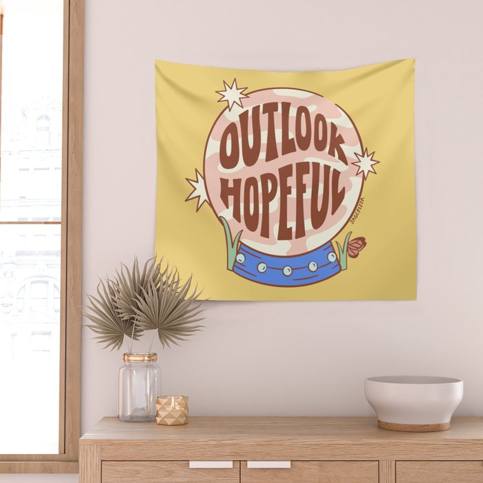 OUTLOOK HOPEFUL (IN YELLOW) Wall Tapestry Gallery Image 2