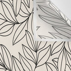 Black and White Leaves  Wall Tapestry Gallery Image 3