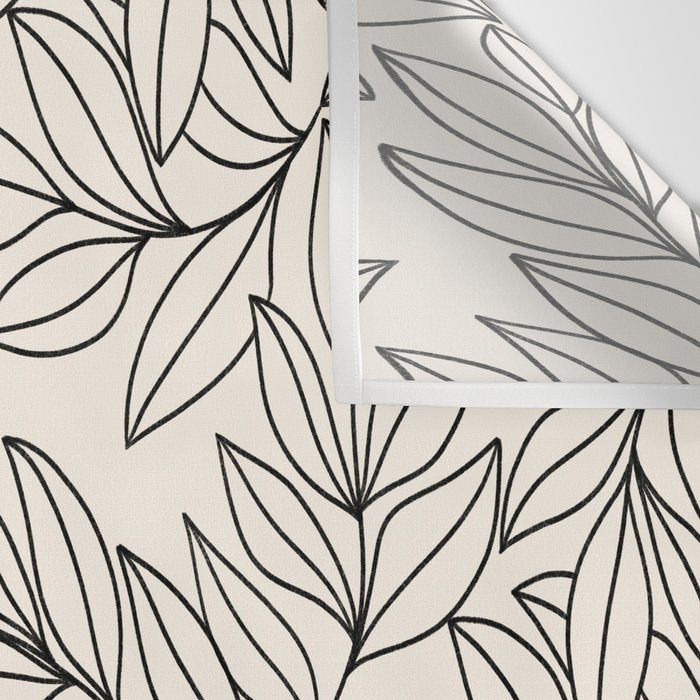 Black and White Leaves  Wall Tapestry Gallery Image 3