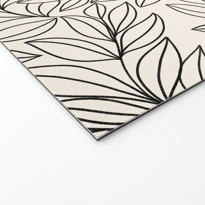 Black and White Leaves  Welcome Mat Gallery Image 2