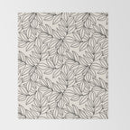 Black and White Leaves  Throw Blanket Gallery Image 2