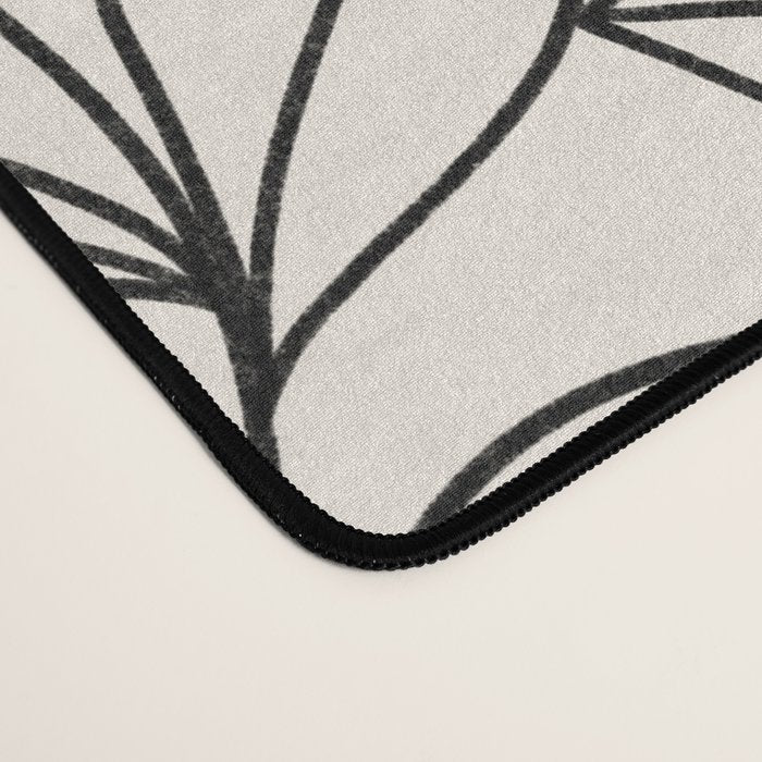 Black and White Leaves  Desk Mat Gallery Image 4