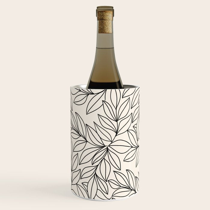 Black and White Leaves  Wine Chiller Gallery Image 3