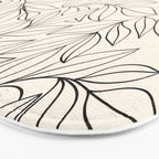 Black and White Leaves  Bath Mat Gallery Image 3