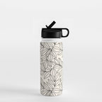 Black and White Leaves  Water Bottle Gallery Image 1