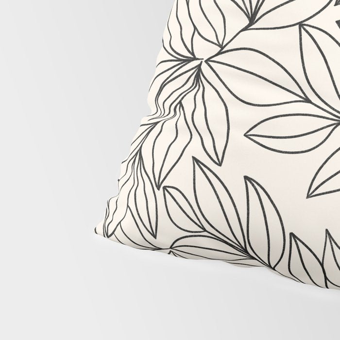 Black and White Leaves  Pillow Sham Gallery Image 4